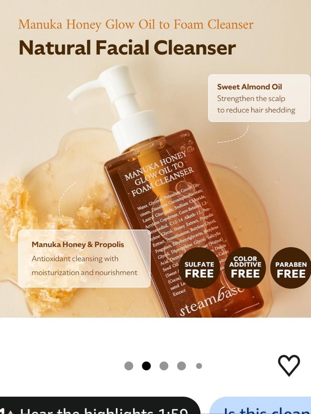 Manuka Honey Glow Oil to Foam Cleanser - Picture 11 of 11